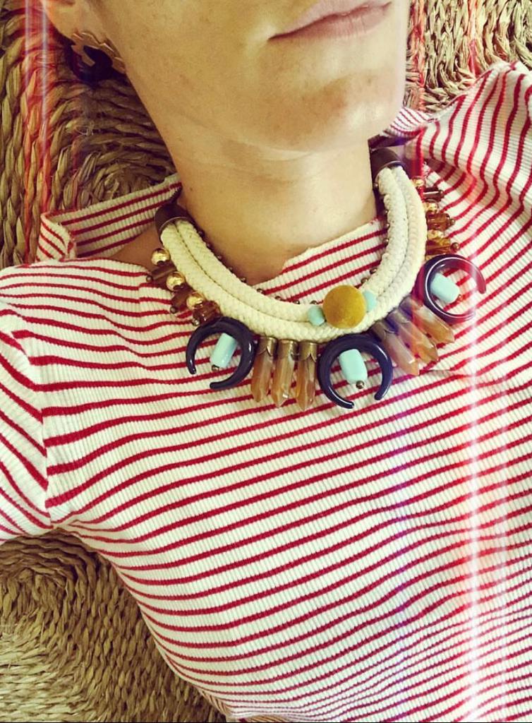 Hand Matters. Styling handcrafted moons necklace.