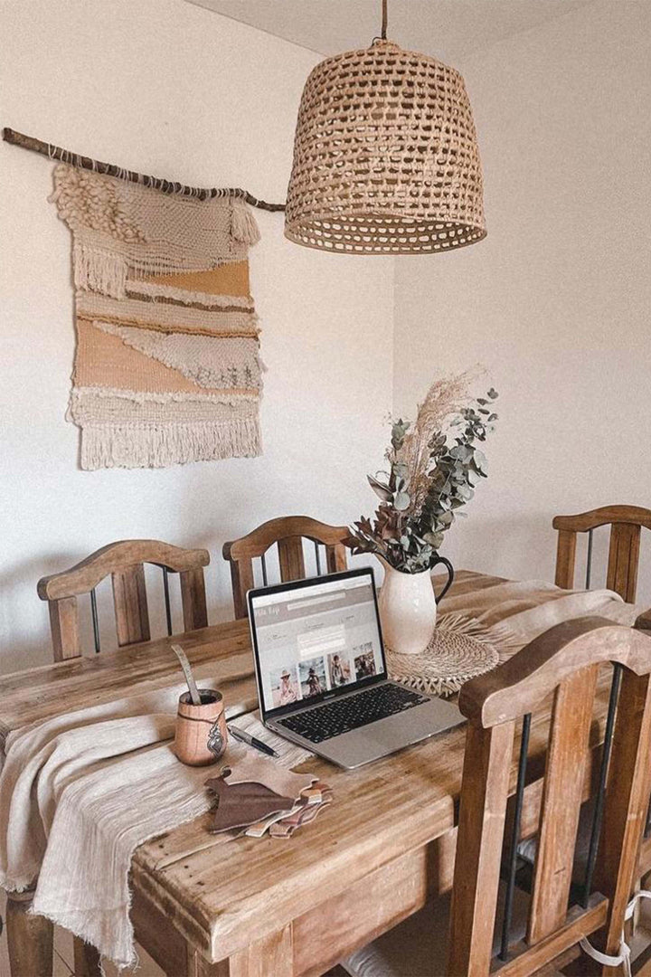 Hand Matters. Rustic lamp shade at home