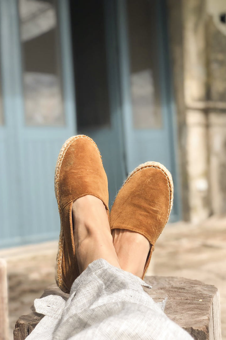 Hand Matters. Handmade Caramel Suede Alpargatas