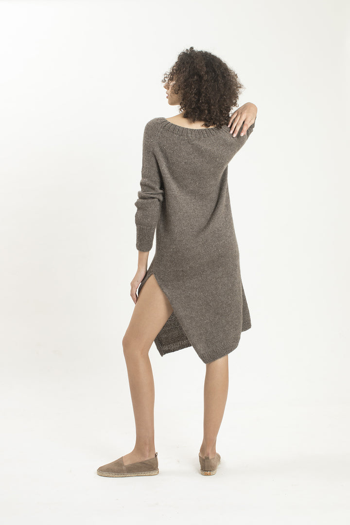Hand Matters. Grey Llama Dress. Handmade