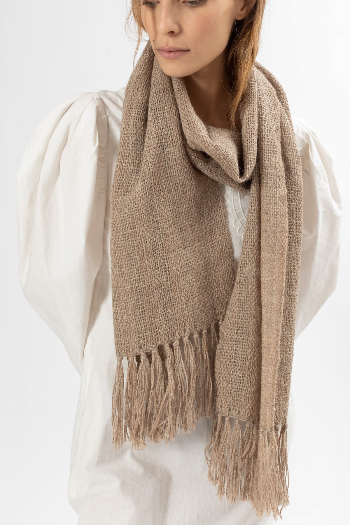 Camel clearance wool shawl