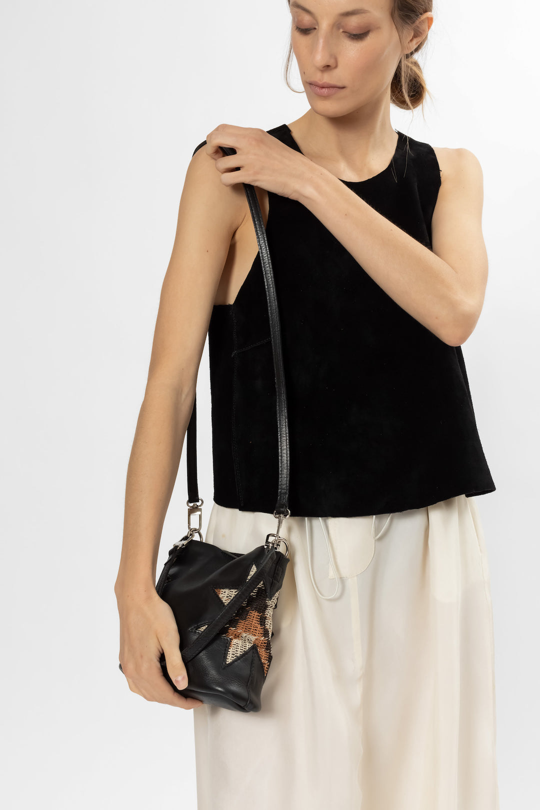 Black crossbody bag. Hand Matters.