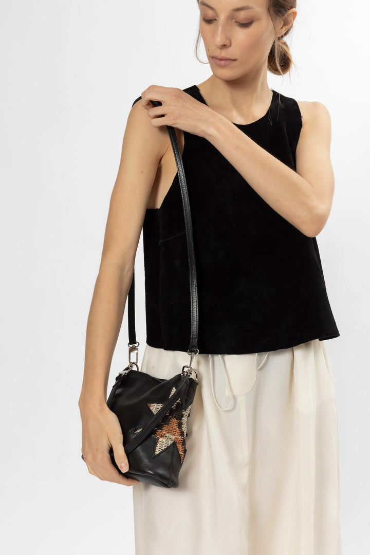 Black crossbody bag. Hand Matters.