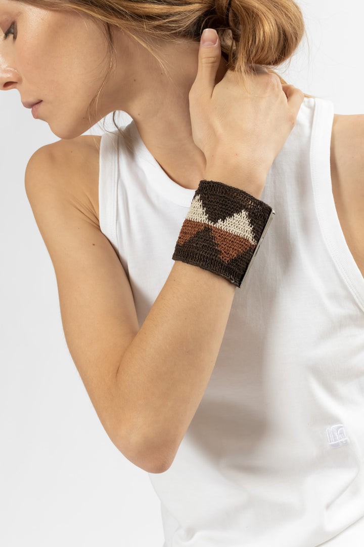 Brown Chaguar and Alpaca Bracelet. Hand Matters.
