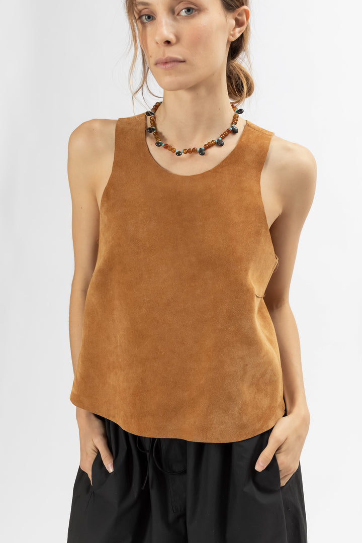 Tiny reconstituted stones necklace. Hand Matters.